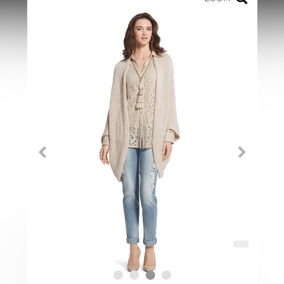 Chico’s Black Label Sequin Cocoon Cotton-blend Boho Vest sweater - Picture 4 of 16